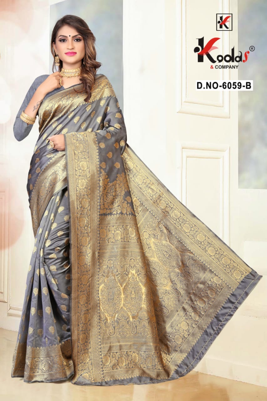 skoda - 6059  Latest Fancy Designer Festive Wear Pure Silk Saree Collection
